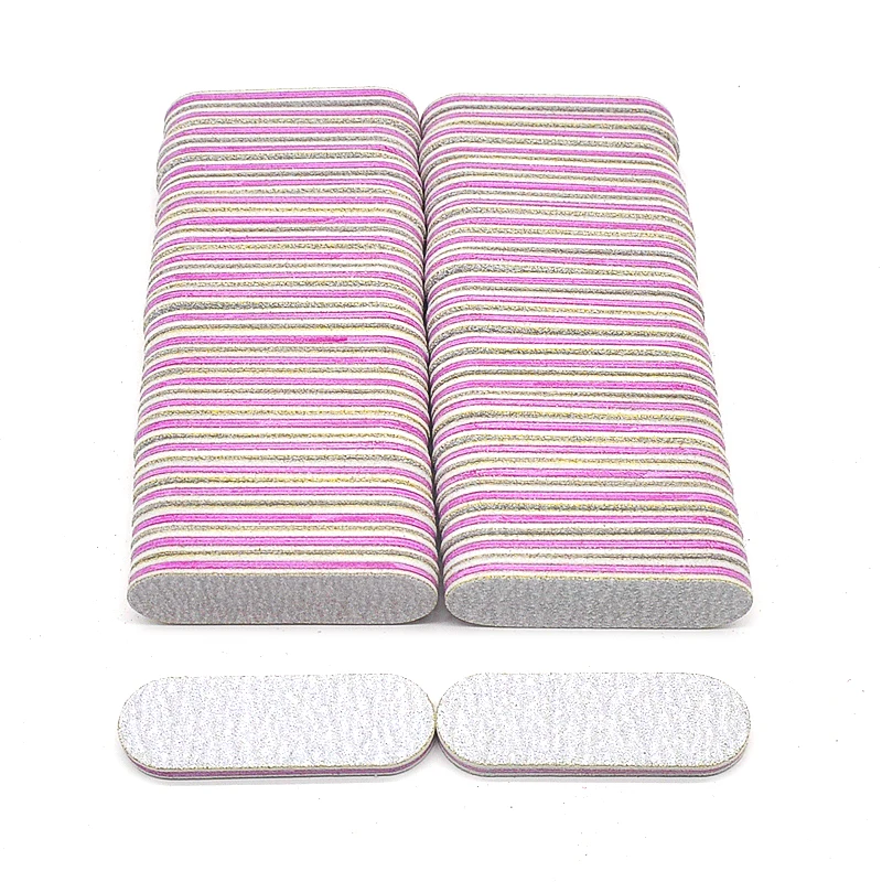 50/100/200 Pcs Strong Sandpaper Mini Professional Nail Files UV Gel Polish Remover Manicure Files Grey Sanding 100/180 DIY Tools