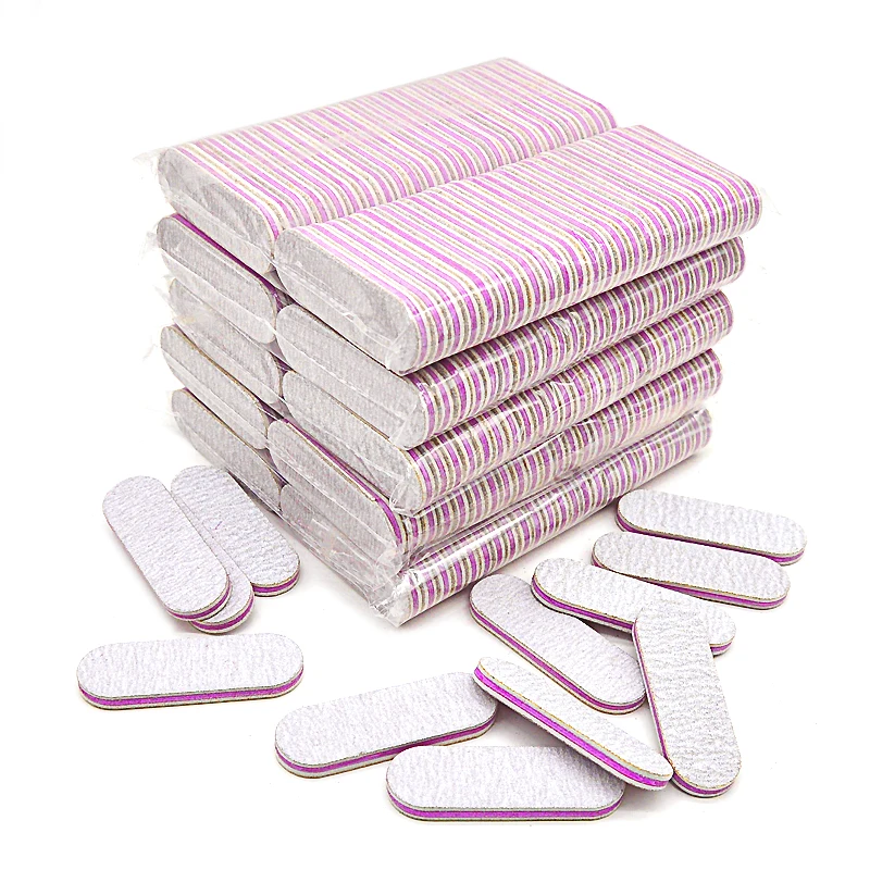 50/100/200 Pcs Strong Sandpaper Mini Professional Nail Files UV Gel Polish Remover Manicure Files Grey Sanding 100/180 DIY Tools