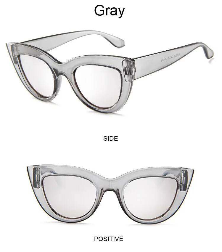 Vintage Cat Eye Sunglasses Woman Retro Brand Cateye Shades Sun Glasses Gradient Mirror Plastic Frame Designer Oculos De Sol