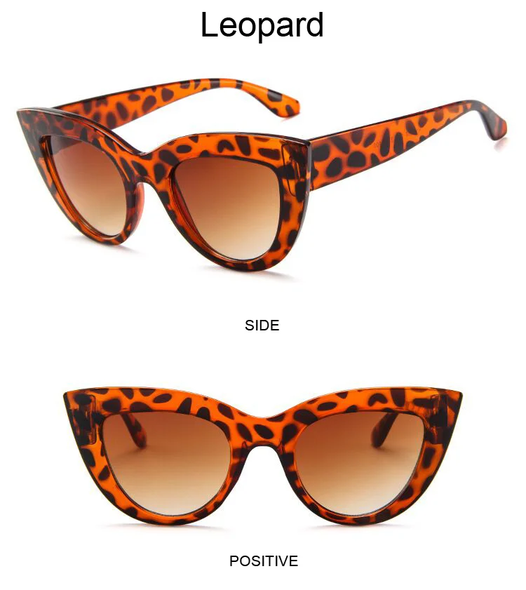 Vintage Cat Eye Sunglasses Woman Retro Brand Cateye Shades Sun Glasses Gradient Mirror Plastic Frame Designer Oculos De Sol