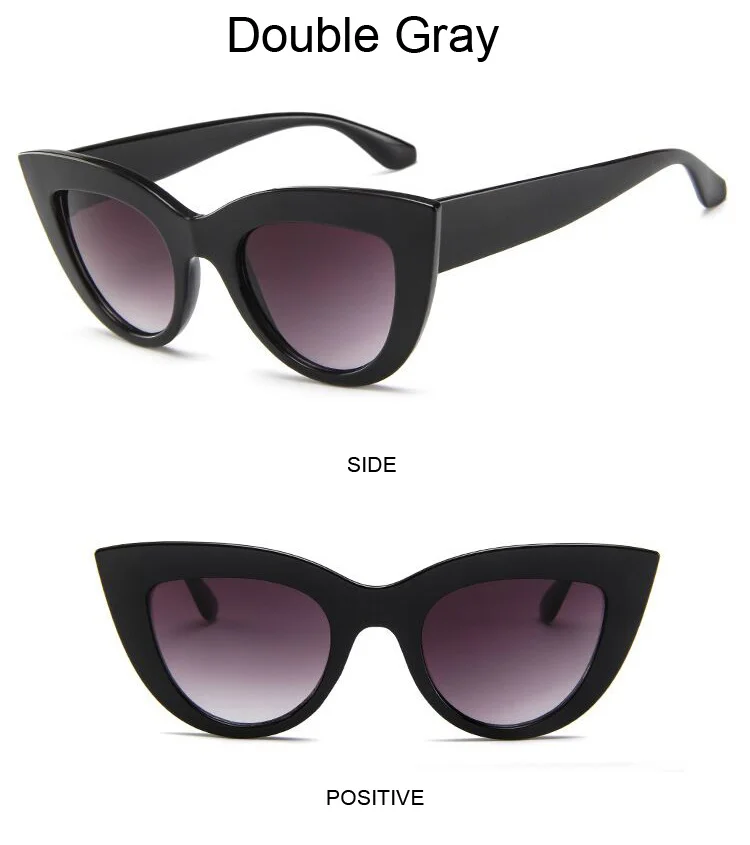 Vintage Cat Eye Sunglasses Woman Retro Brand Cateye Shades Sun Glasses Gradient Mirror Plastic Frame Designer Oculos De Sol