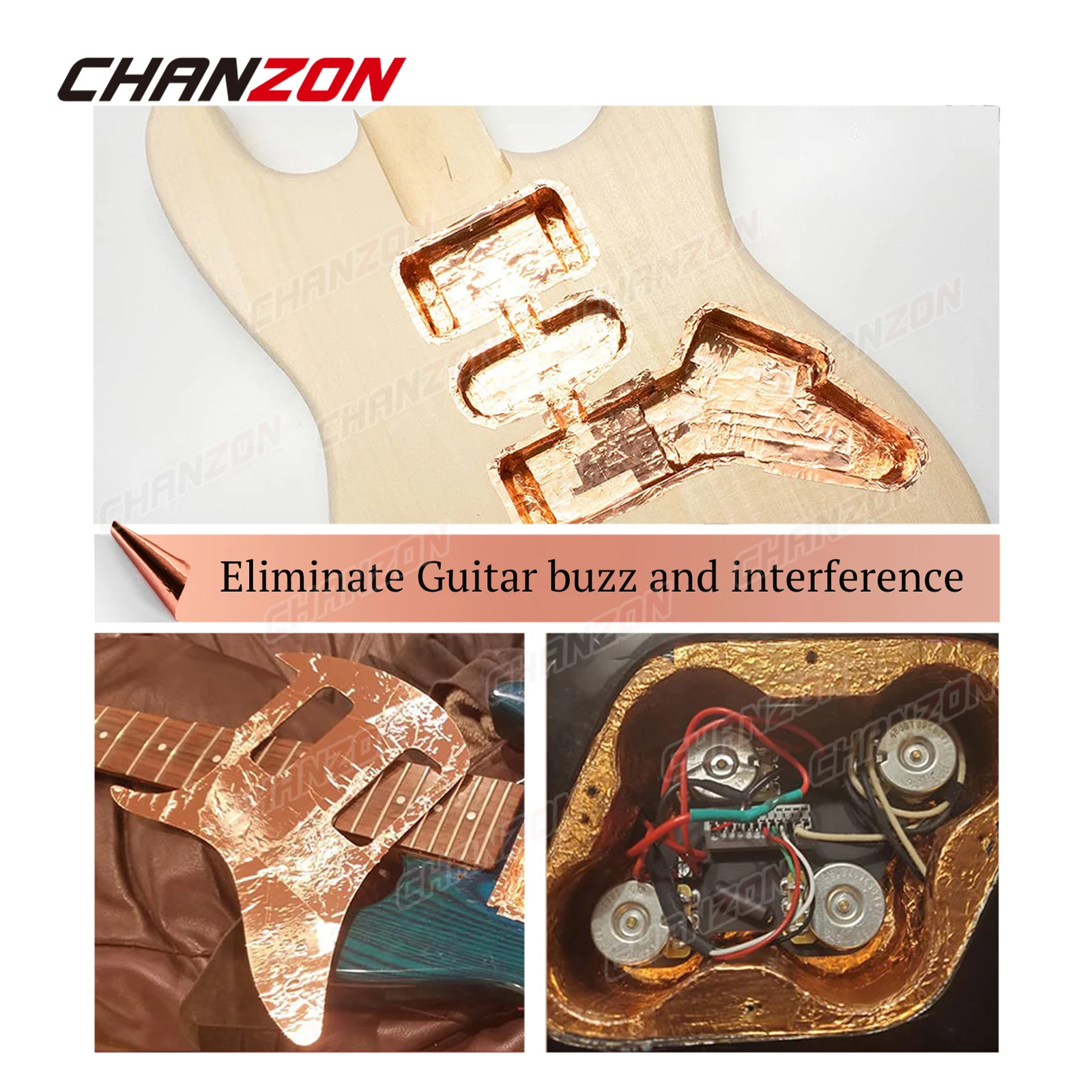 5mm 6mm 10mm 25mm Copper Foil Tape Conductive Strip Adhesive Double Sided For Guitar EMI Shielding Stained Glass Slug Deterrent