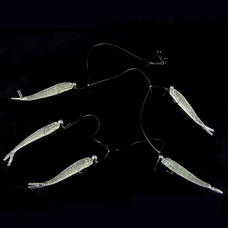 AS Cluster Soft Lure Fishing Bait Pesca Jig Head T Tail Wobbler Metal Fish Sea Bass Leurre Tackle Swim Cast Bait