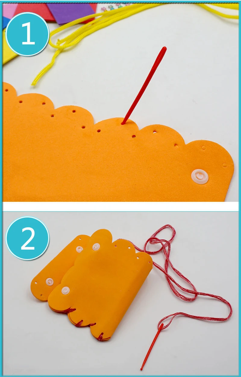 Children DIY Handmade Craft Kits Sew Your Own Purses Colorful EVA Foam Sewing Bags 3D Gem Crystal Stickers Decoration Kids Toys