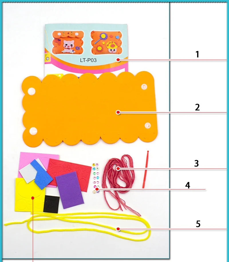 Children DIY Handmade Craft Kits Sew Your Own Purses Colorful EVA Foam Sewing Bags 3D Gem Crystal Stickers Decoration Kids Toys