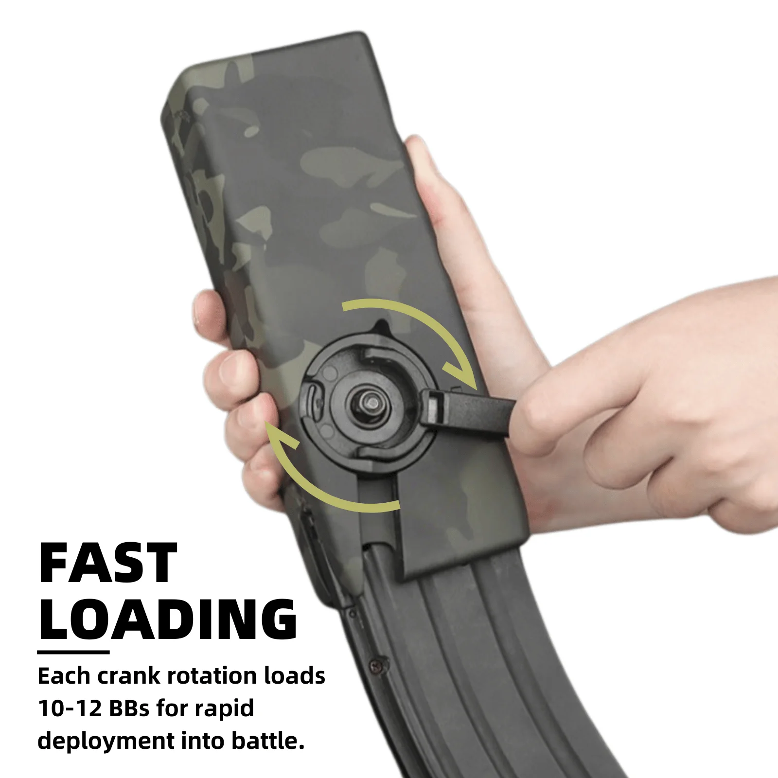 SuprLoad 1000 Capacity Airsoft Speed Loader with Sound Dampening Pad for 6mm BBs, M4 Hand Crank Magazines Airsoft Gear