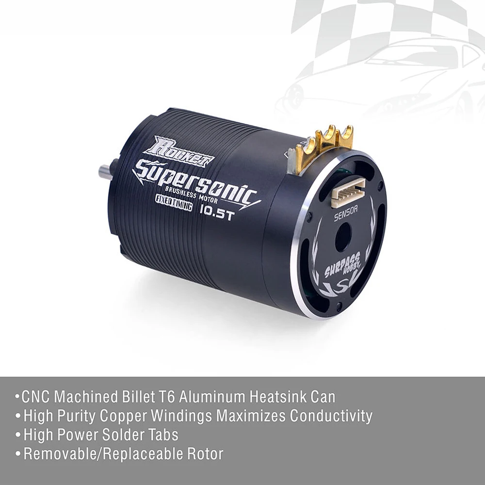 Hobbywing 10BL120 120A ESC w/Rocket Supersonic 540 4.5T 10.5T 13.5T Motor Sensored Brushless Combo for Modified 1/10 RC Car