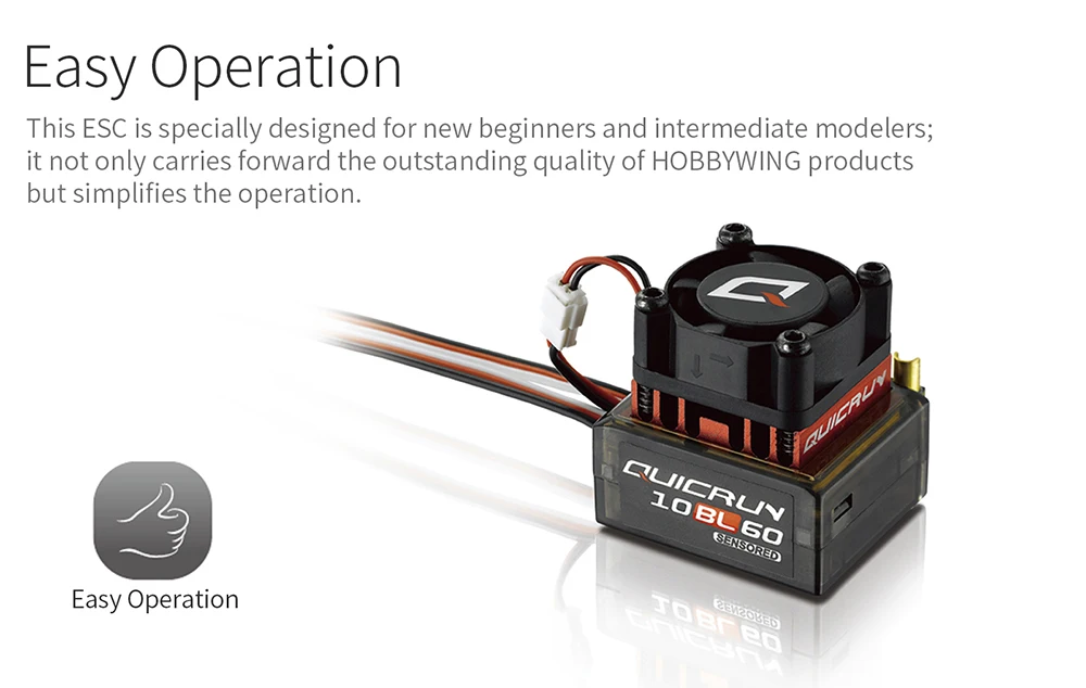 Hobbywing 10BL120 120A ESC w/Rocket Supersonic 540 4.5T 10.5T 13.5T Motor Sensored Brushless Combo for Modified 1/10 RC Car