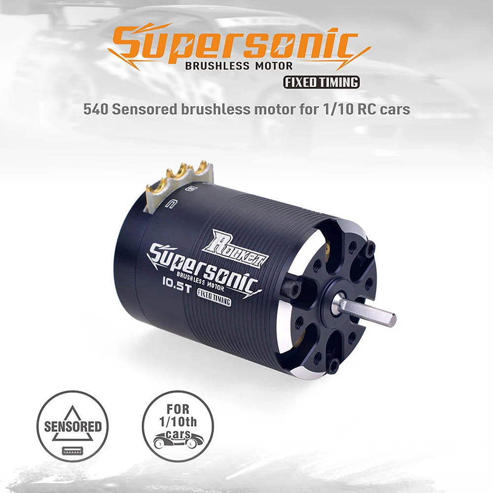 Hobbywing 10BL120 120A ESC w/Rocket Supersonic 540 4.5T 10.5T 13.5T Motor Sensored Brushless Combo for Modified 1/10 RC Car