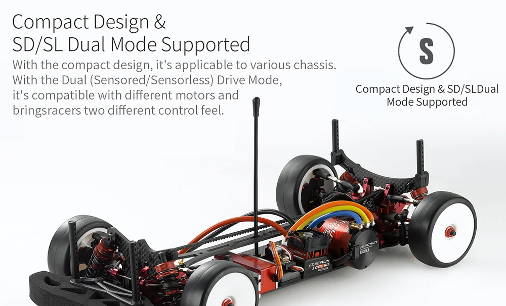 Hobbywing 10BL120 120A ESC w/Rocket Supersonic 540 4.5T 10.5T 13.5T Motor Sensored Brushless Combo for Modified 1/10 RC Car