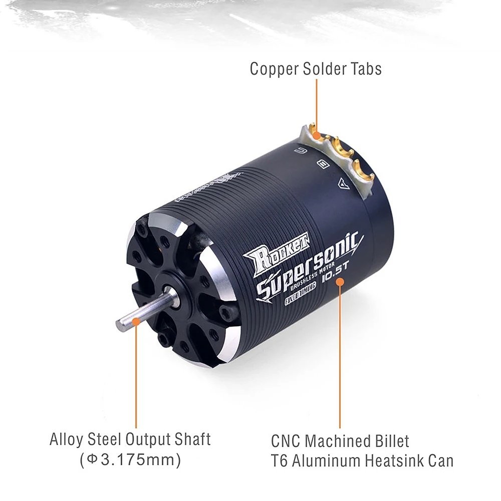Hobbywing 10BL120 120A ESC w/Rocket Supersonic 540 4.5T 10.5T 13.5T Motor Sensored Brushless Combo for Modified 1/10 RC Car