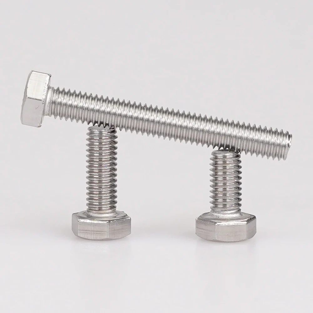 M4 M5 M6 M8 M10 M12 304 Stainless Steel Hexagon Bolt Screw And Nut Set Large Full Extension Screw