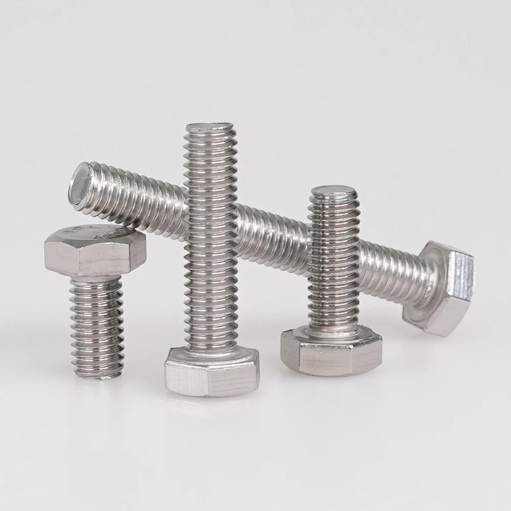 M4 M5 M6 M8 M10 M12 304 Stainless Steel Hexagon Bolt Screw And Nut Set Large Full Extension Screw