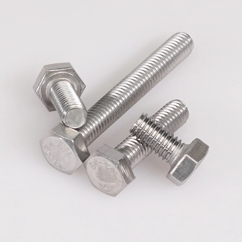 M4 M5 M6 M8 M10 M12 304 Stainless Steel Hexagon Bolt Screw And Nut Set Large Full Extension Screw