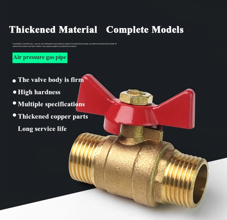 Shutoff Ball Valve Female To Female Thread Two Way Brass With Butterfly Handle For Fuel Gas Water Oil Air 1/4" 3/8" 1/2" 3/4"