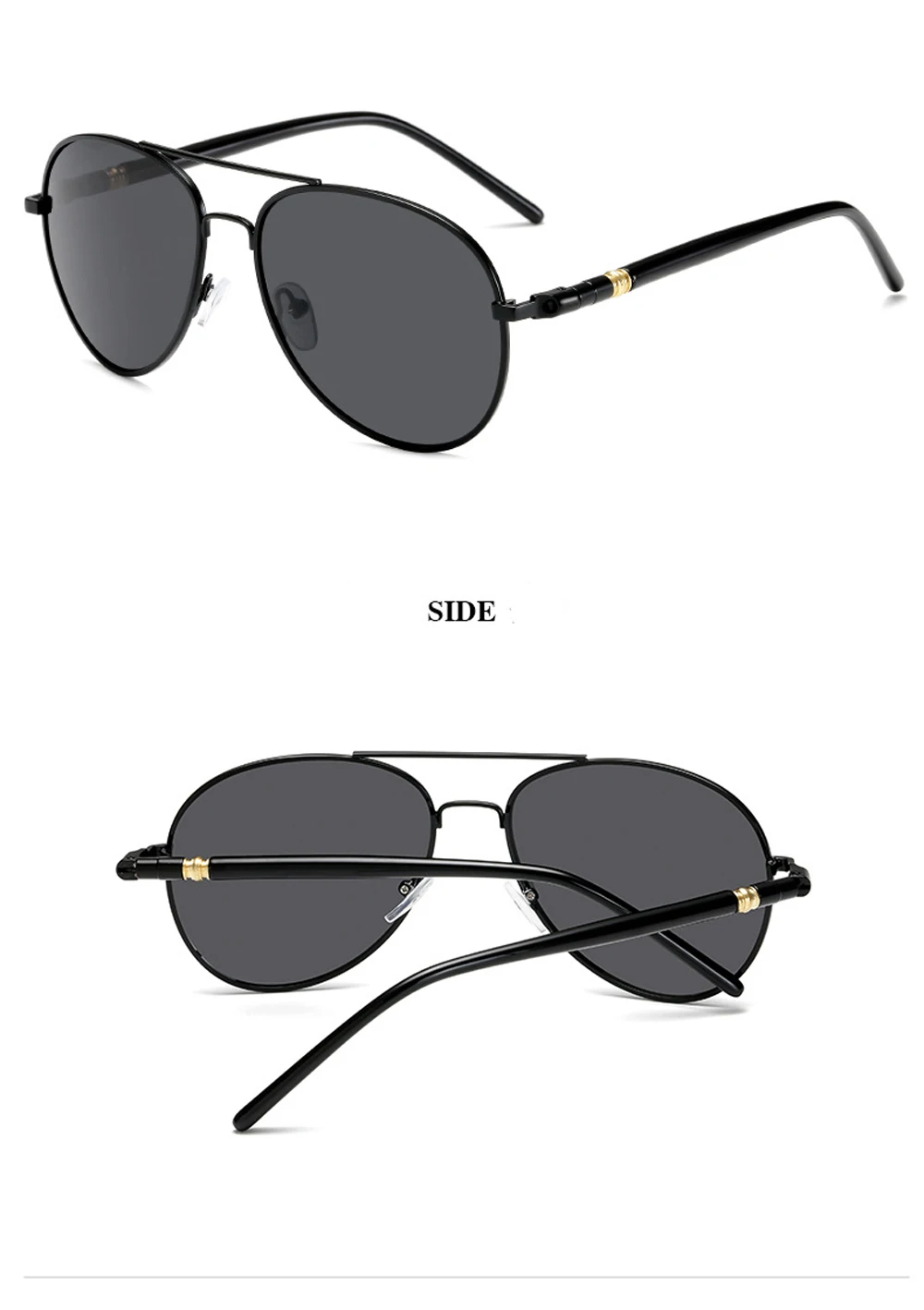 Luxury Men's Polarized Sunglasses Driving Sun Glasses For Men Women Brand Designer Male Vintage Black Pilot Sunglasses UV400