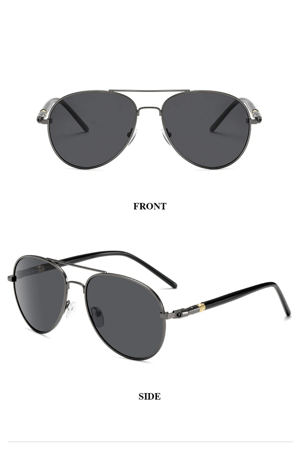 Luxury Men's Polarized Sunglasses Driving Sun Glasses For Men Women Brand Designer Male Vintage Black Pilot Sunglasses UV400