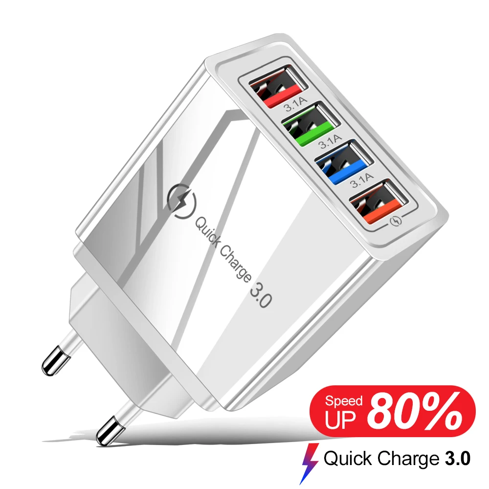 For iPhone 13 Charger Quick Charge 3.0 Phone Adapter Wall Mobile Charger Fast Charging For Samsung Xiaomi mi Tablets USB Charger