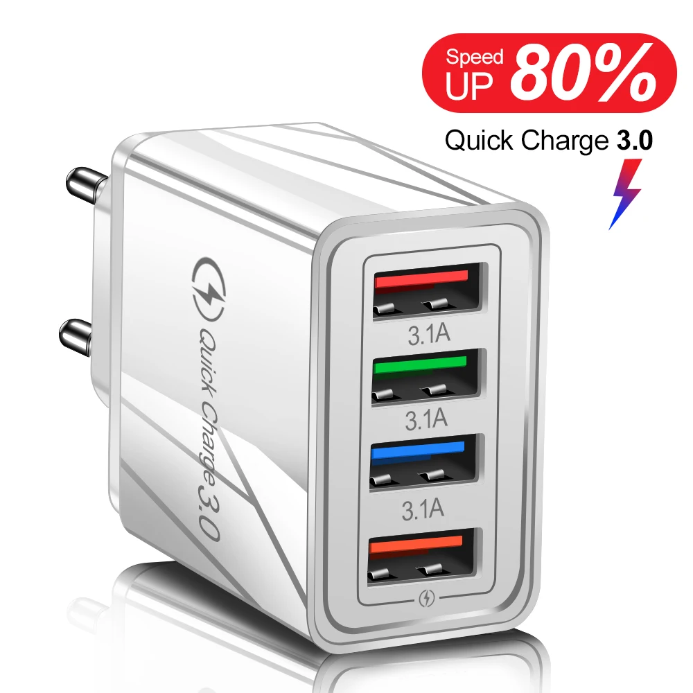 For iPhone 13 Charger Quick Charge 3.0 Phone Adapter Wall Mobile Charger Fast Charging For Samsung Xiaomi mi Tablets USB Charger