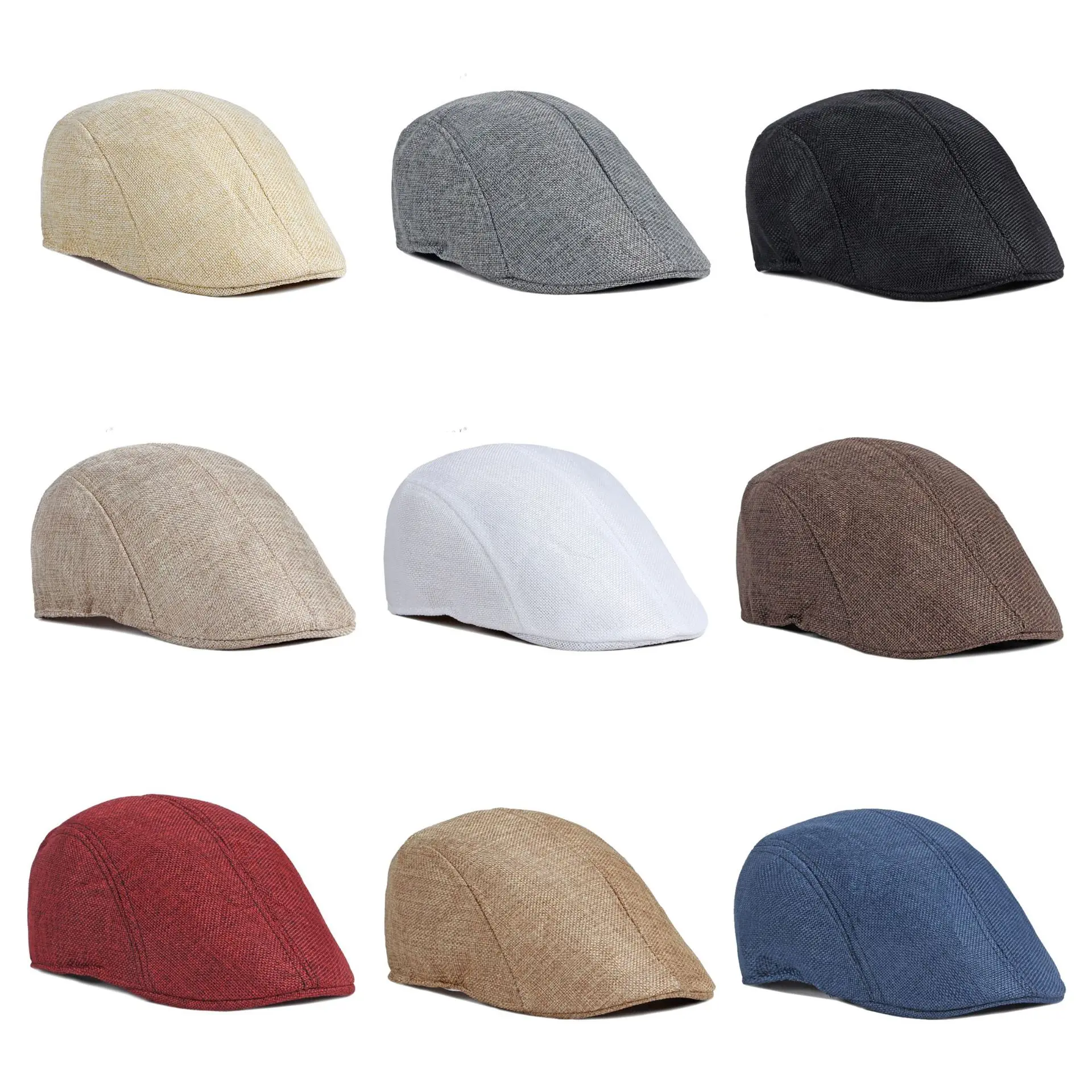 Summer Mesh Berets Hat For Men Solid Black White Breathable Newsboy Cap Women Retro Painter Cap Thin Flat Herringbone Hat Boina