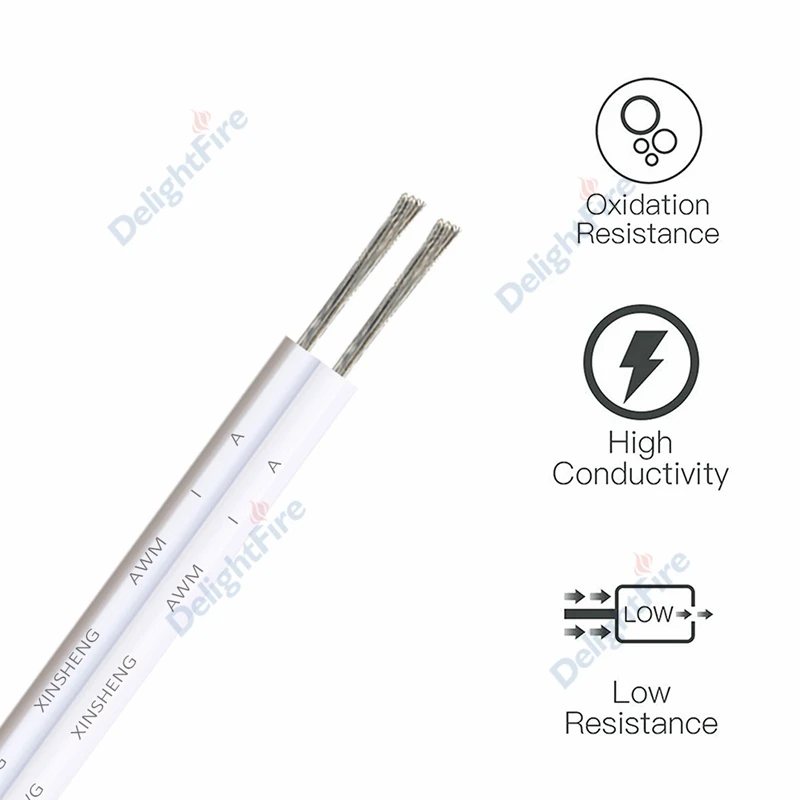 2pin 12V LED Cable 10m 28 26 24 22 20 18 AWG PVC Tinned Copper Electrical Wires For LED Strip Light Extension Speaker Audio