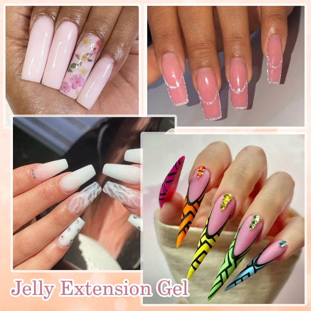 50ml Venalisa TPO FREE Soak off Thick Jelly Gel UV Construction Gel Builder Extend 24 Color Camouflage Milky White Hard Nail Gel