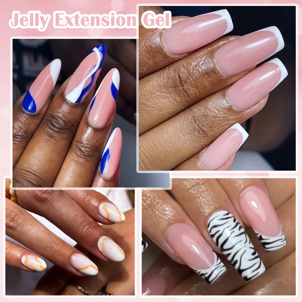 50ml Venalisa TPO FREE Soak off Thick Jelly Gel UV Construction Gel Builder Extend 24 Color Camouflage Milky White Hard Nail Gel