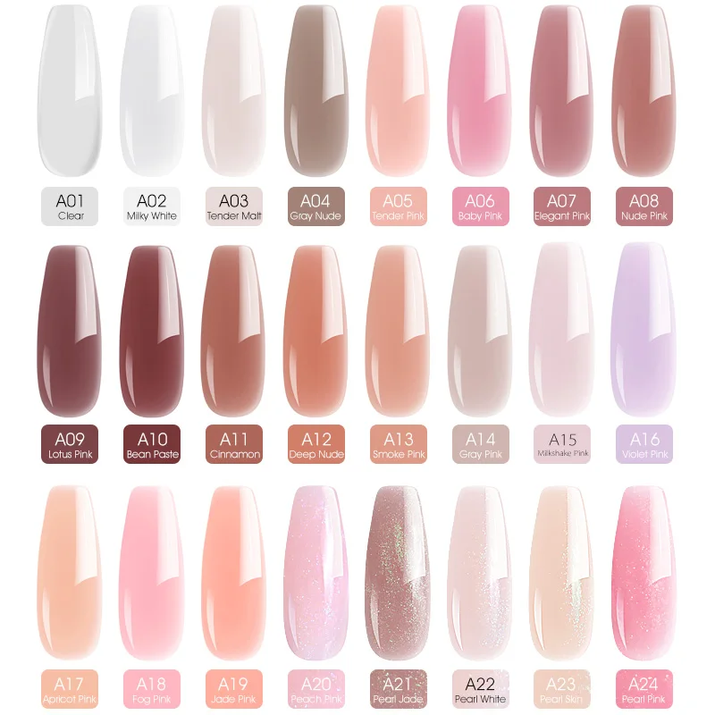 50ml Venalisa TPO FREE Soak off Thick Jelly Gel UV Construction Gel Builder Extend 24 Color Camouflage Milky White Hard Nail Gel