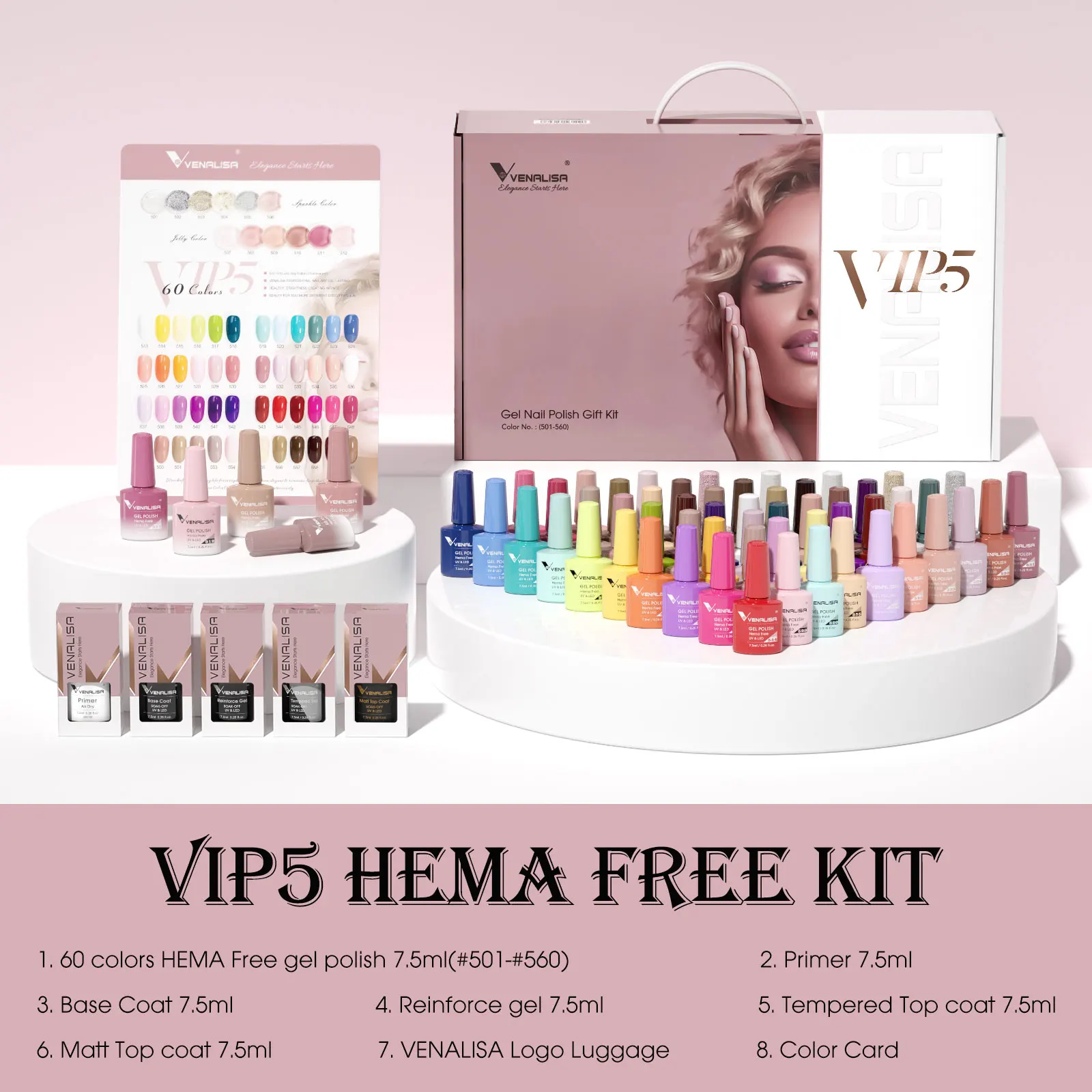 50ml Venalisa TPO FREE Soak off Thick Jelly Gel UV Construction Gel Builder Extend 24 Color Camouflage Milky White Hard Nail Gel