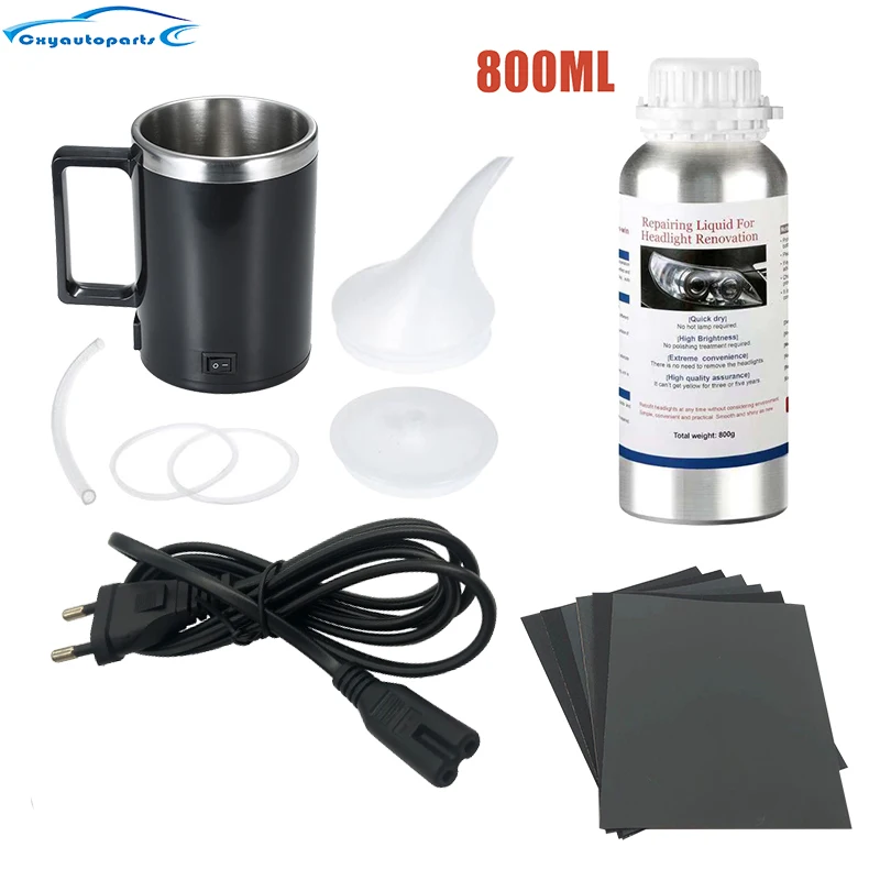 800ML Car Headlight Renovation Kit Car Headlight Polishing Repair Headlight Restoration Kits Car Polishing Evaporator Liquid