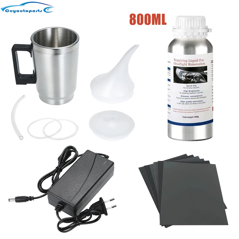 800ML Car Headlight Renovation Kit Car Headlight Polishing Repair Headlight Restoration Kits Car Polishing Evaporator Liquid