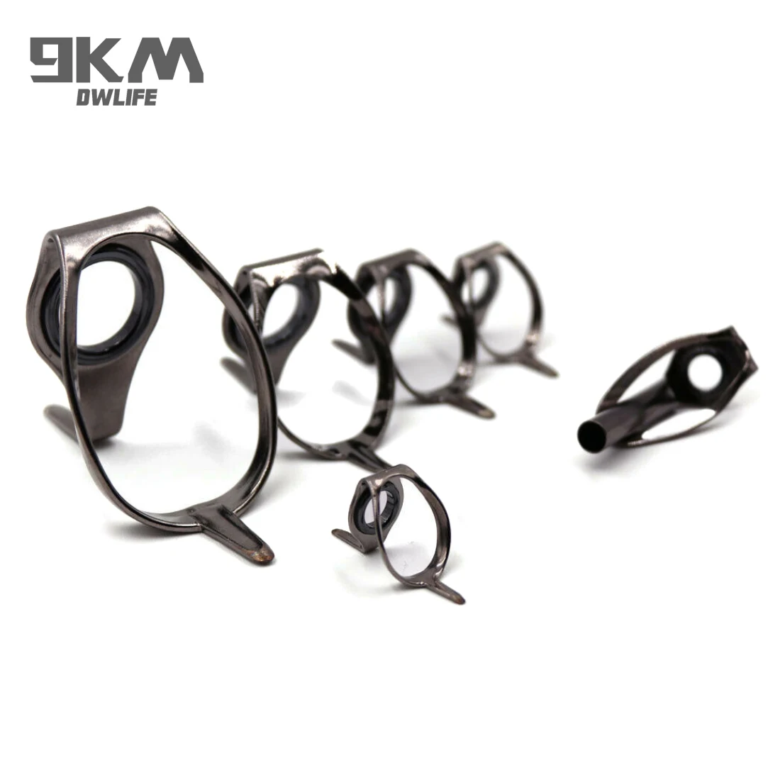 6Pcs Fishing Rod Guides Stainless Steel Boat Trolling Jigging Heavy Duty Saltwater Fishing Rod Tip Repair Building 26mm~69.5mm