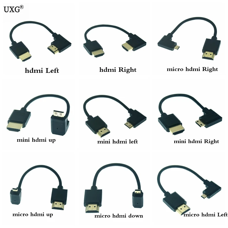 Super Soft 15CM OD 3.0mm Micro HDMI-Compatible Mini HDTV-2.0 Male Cable 2K 4K HD @60Hz Light-weight Portable Short Thin Cable