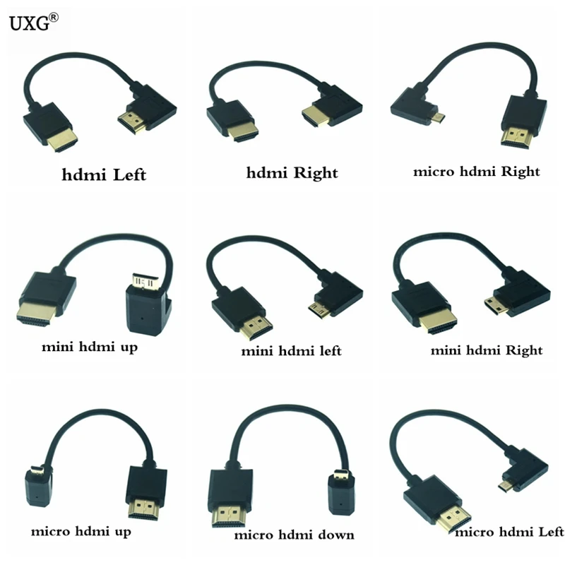 Super Soft 15CM OD 3.0mm Micro HDMI-Compatible Mini HDTV-2.0 Male Cable 2K 4K HD @60Hz Light-weight Portable Short Thin Cable