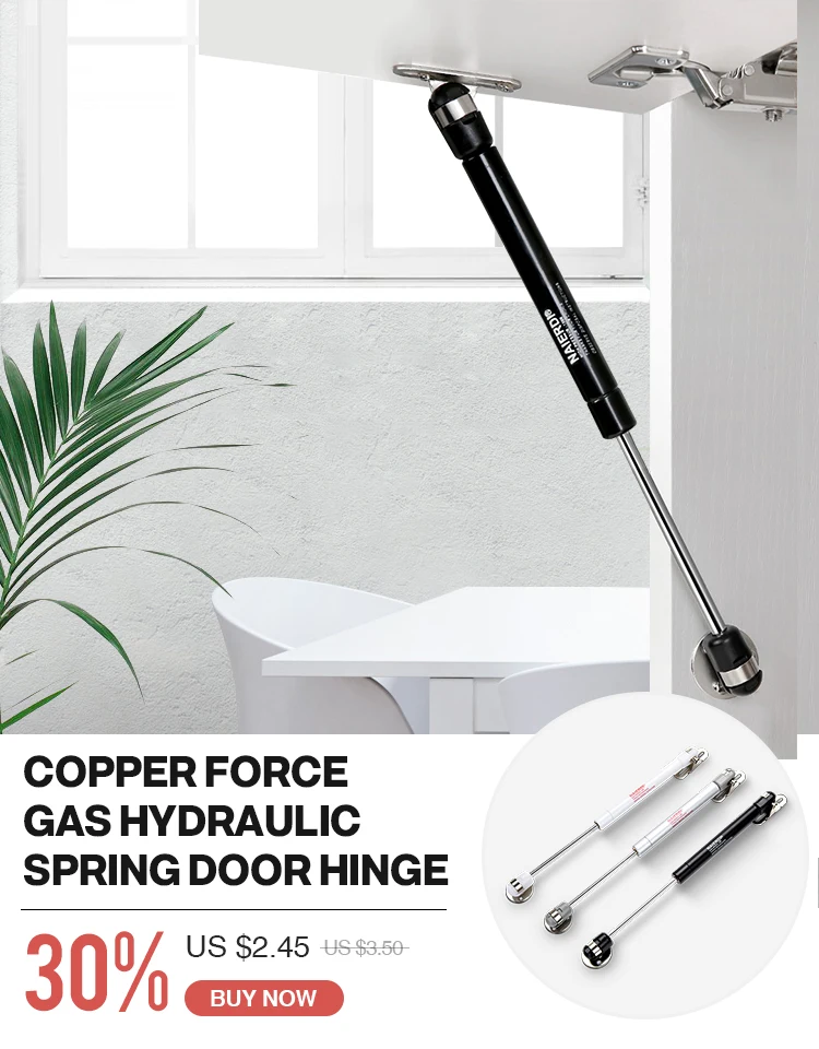 NAIERDI Automatic Door Closer 35kg Aluminum Alloy Soft Closing Adjustable Gas Spring 100 Degree Positioning Stop Door Hardware