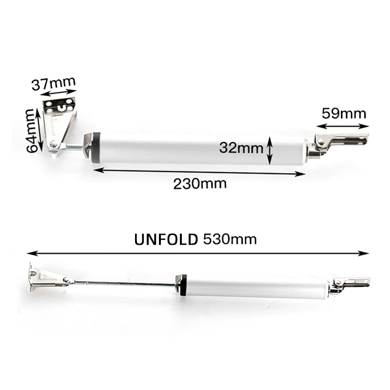 NAIERDI Automatic Door Closer 35kg Aluminum Alloy Soft Closing Adjustable Gas Spring 100 Degree Positioning Stop Door Hardware