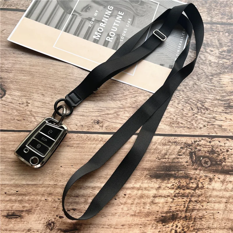 Polyester Adjustable Webbing Lanyard Wrist Lanyard Gasket Hanging Neck Sling Multifunctional Mobile Phone Rope