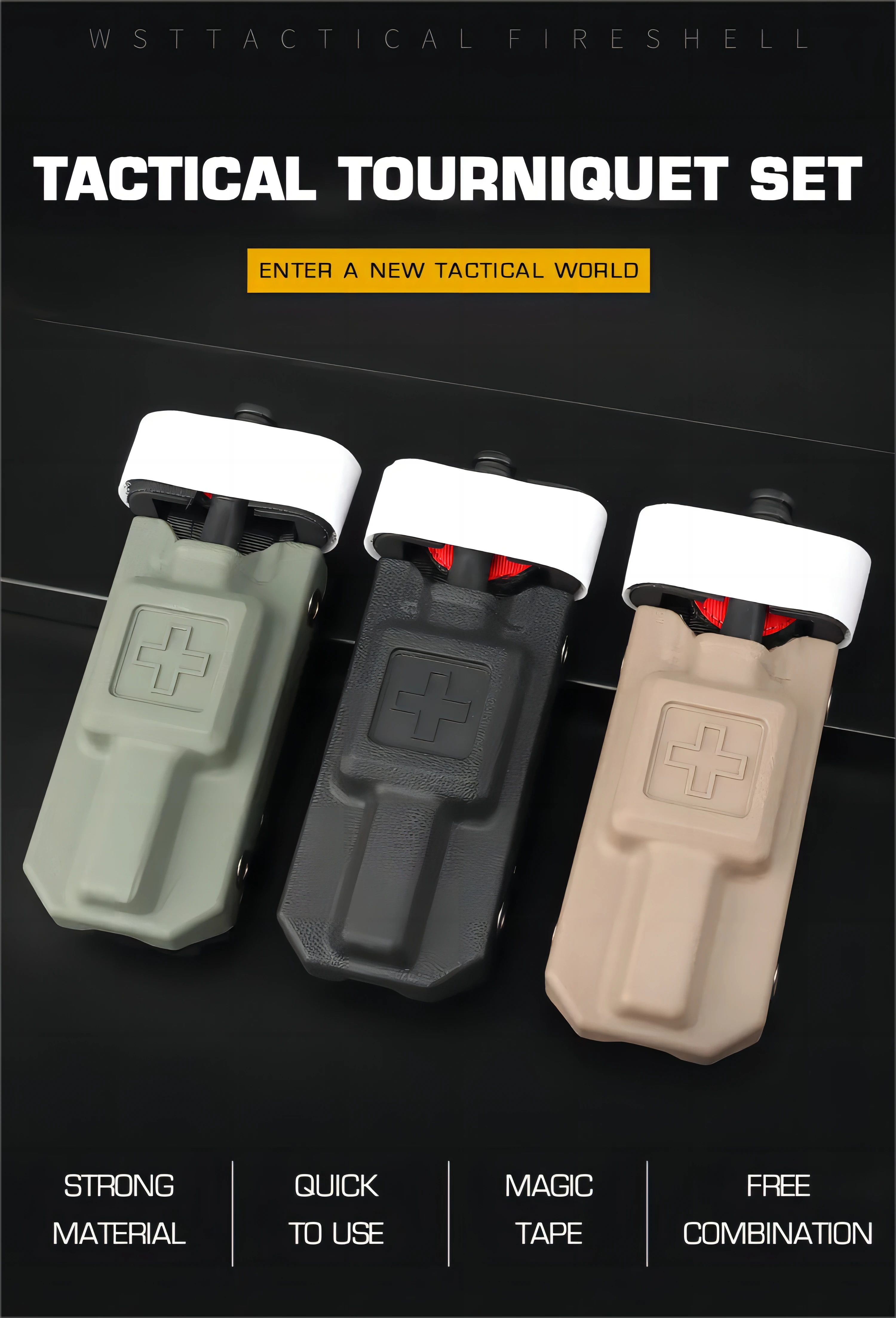 Tactical Molle Tourniquet Holder First Aid Kit Bag EDC Tourniquet Pouch Case with Belt Clip Hunting Storage Bag Box
