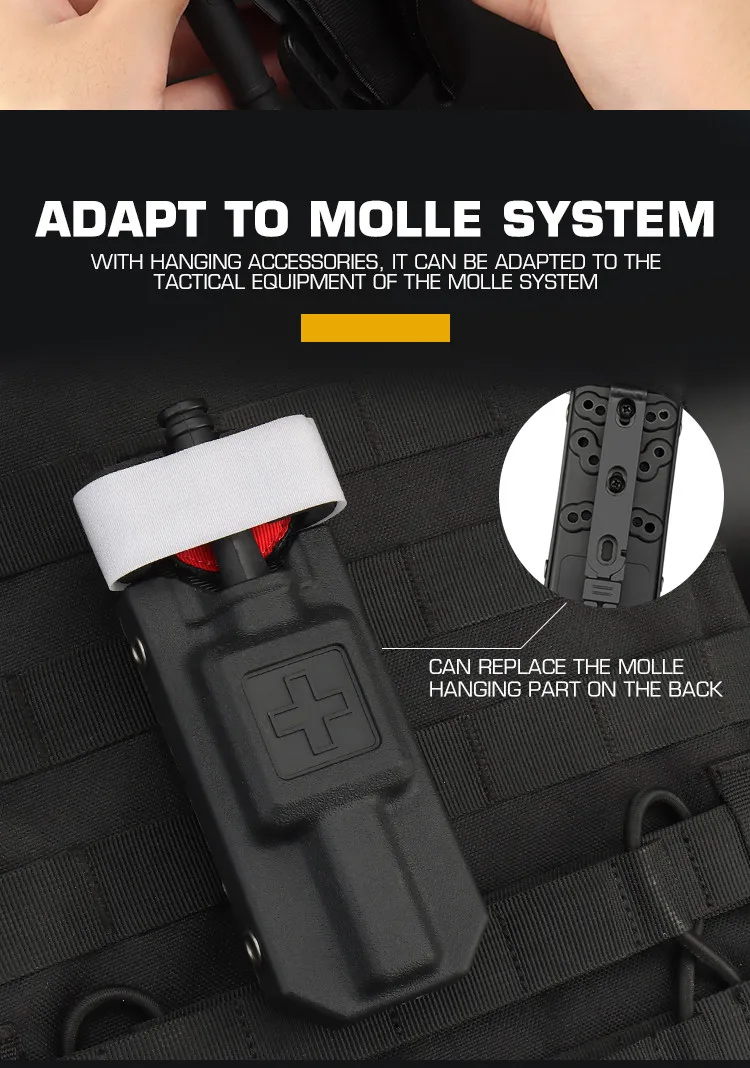 Tactical Molle Tourniquet Holder First Aid Kit Bag EDC Tourniquet Pouch Case with Belt Clip Hunting Storage Bag Box