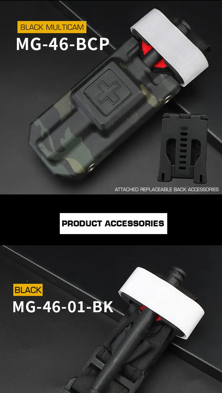 Tactical Molle Tourniquet Holder First Aid Kit Bag EDC Tourniquet Pouch Case with Belt Clip Hunting Storage Bag Box