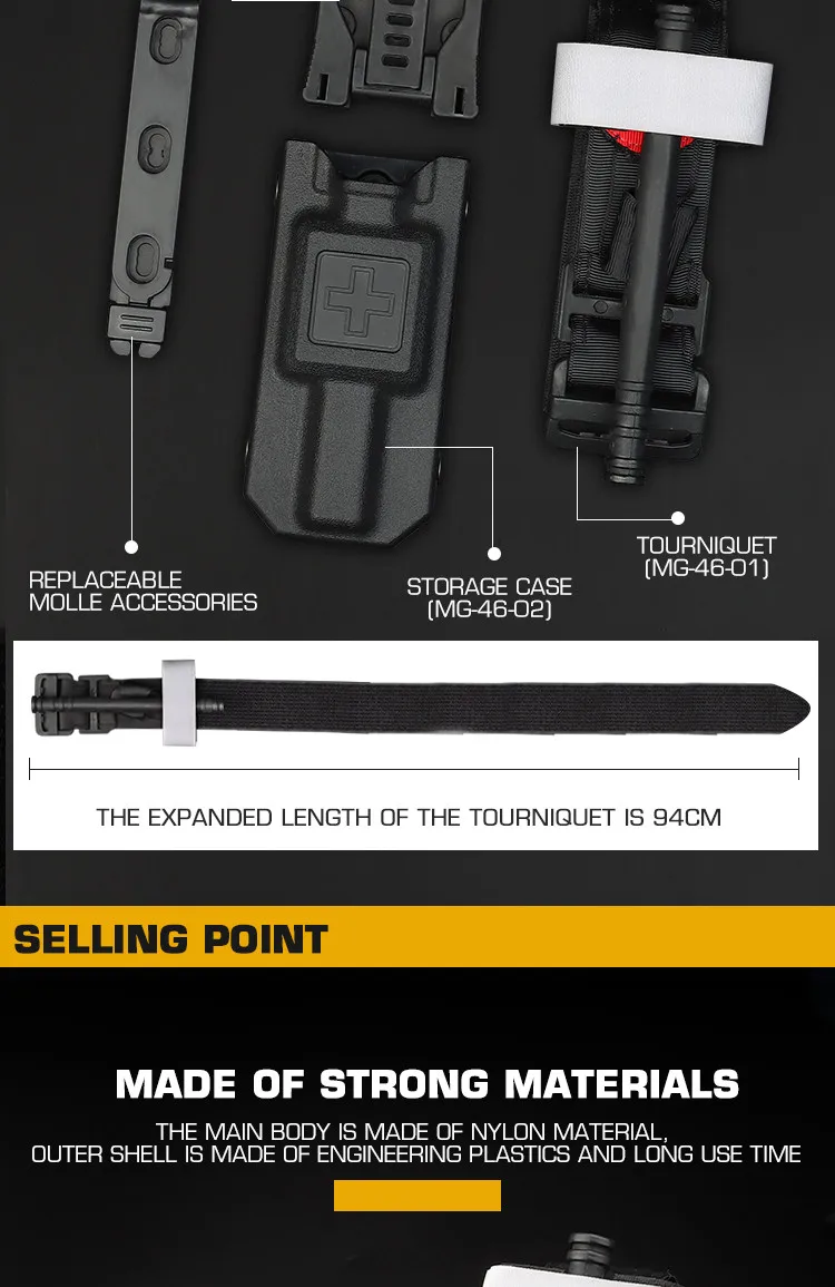 Tactical Molle Tourniquet Holder First Aid Kit Bag EDC Tourniquet Pouch Case with Belt Clip Hunting Storage Bag Box