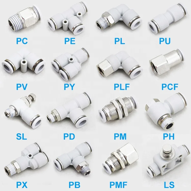 Pneumatic Air Connector Fitting PC/PCF/SL/PB/PX/PL 10mm 12mm 14mm 16 Thread M5 3/4"  1 2 way Hose Fittings Pipe Quick Connectors