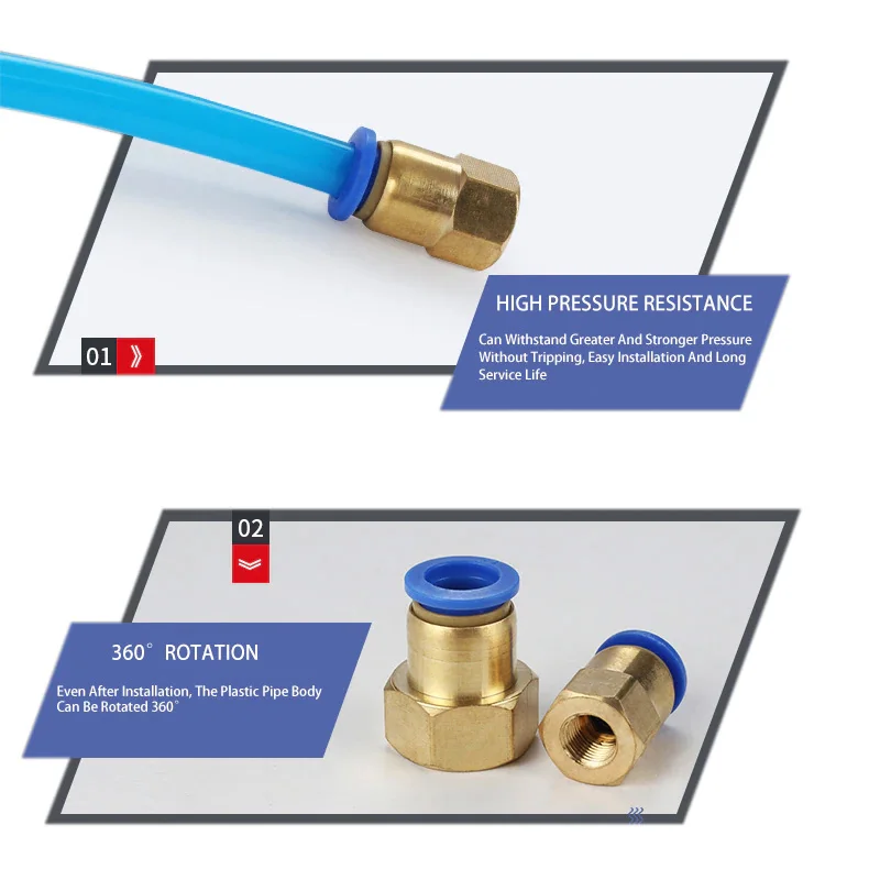 Pneumatic Air Connector Fitting PC/PCF/SL/PB/PX/PL 10mm 12mm 14mm 16 Thread M5 3/4"  1 2 way Hose Fittings Pipe Quick Connectors