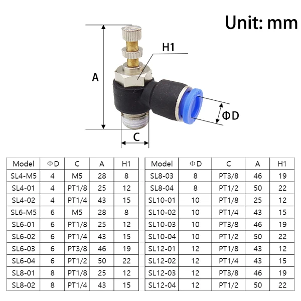 Pneumatic Air Connector Fitting PC/PCF/SL/PB/PX/PL 10mm 12mm 14mm 16 Thread M5 3/4"  1 2 way Hose Fittings Pipe Quick Connectors