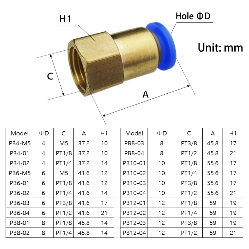 Pneumatic Air Connector Fitting PC/PCF/SL/PB/PX/PL 10mm 12mm 14mm 16 Thread M5 3/4"  1 2 way Hose Fittings Pipe Quick Connectors