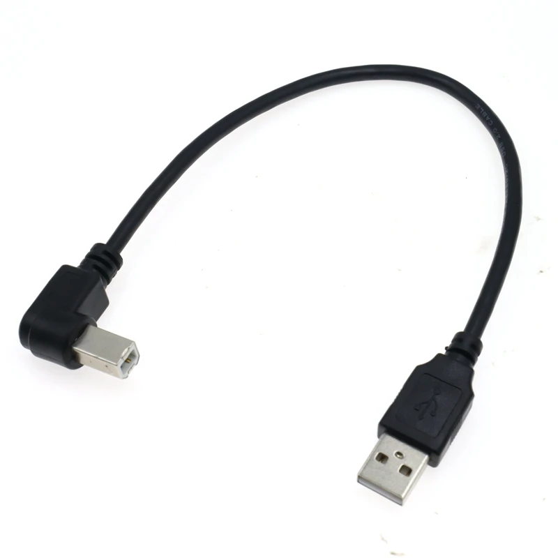 USB 2.0 A to B Type Male to Male 90 Degree UP, Down, Left and Right Corner Cable For Canon Epson HP ZJiang Label Printer DAC