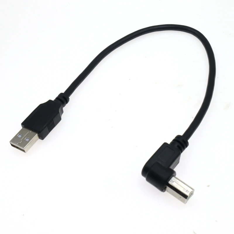 USB 2.0 A to B Type Male to Male 90 Degree UP, Down, Left and Right Corner Cable For Canon Epson HP ZJiang Label Printer DAC