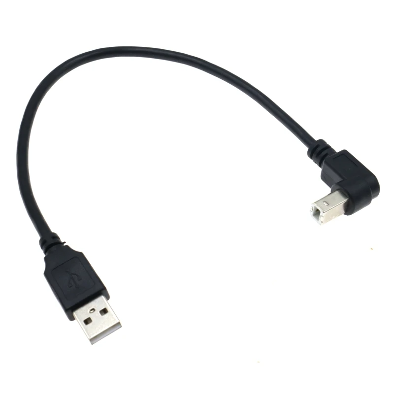 USB 2.0 A to B Type Male to Male 90 Degree UP, Down, Left and Right Corner Cable For Canon Epson HP ZJiang Label Printer DAC