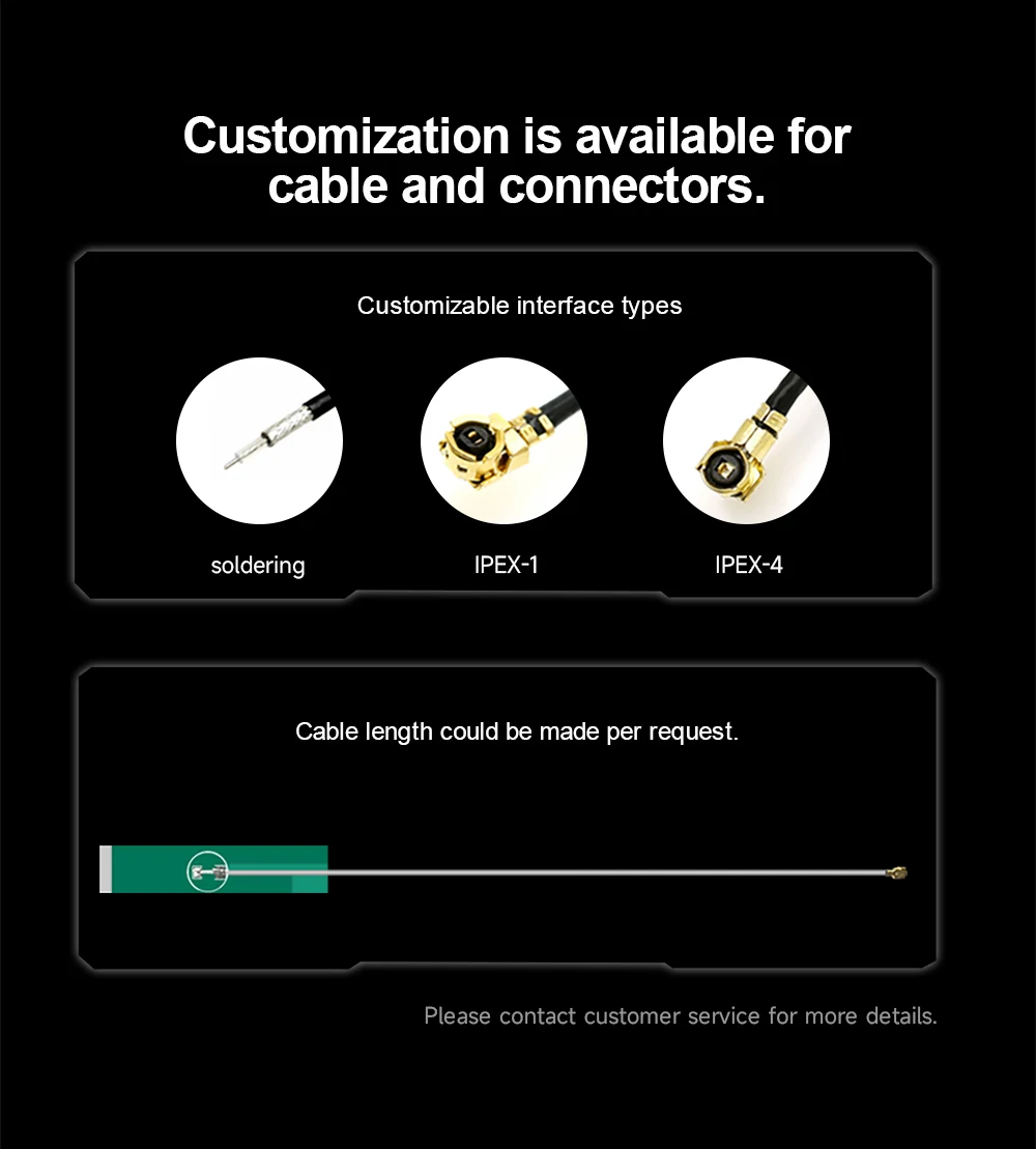 5pcs 2.4GHz Embedded Wifi Antenna Built in UFL 2.4G 2400M Omni 2.4 GHz for Internet Communication Aerial