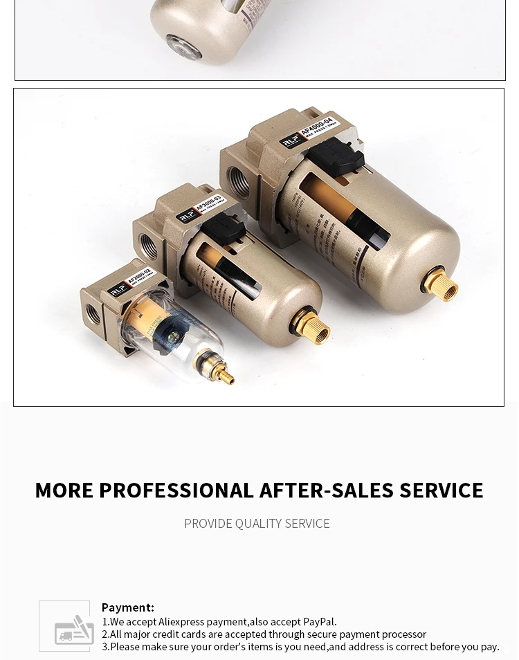 AF2000-02 AF3000-02 AF3000-03 AF4000-04 AF4000-06 AF5000-06 AF5000-10 Pressure Regulator Air Filter Oil And Water Separator
